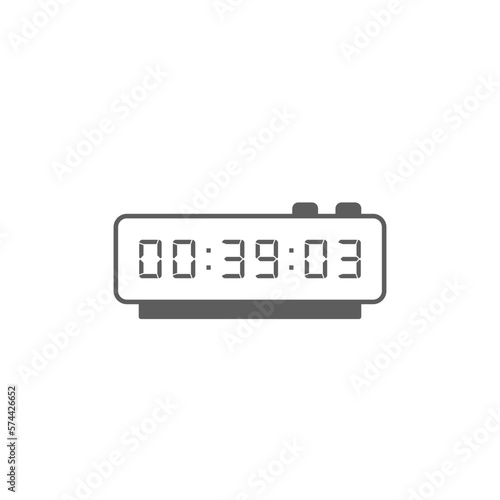 LED digital clock number isolated. Electronic figures for counter or calculator mockup interface design.