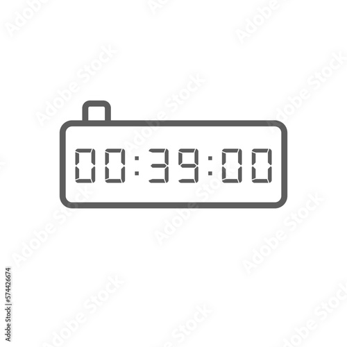 LED digital clock number isolated. Electronic figures for counter or calculator mockup interface design.