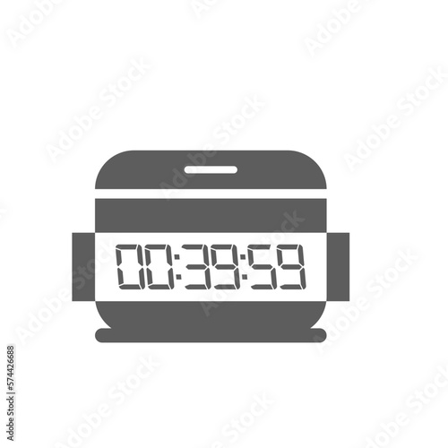 LED digital clock number isolated. Electronic figures for counter or calculator mockup interface design.
