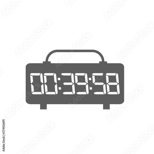 LED digital clock number isolated. Electronic figures for counter or calculator mockup interface design.