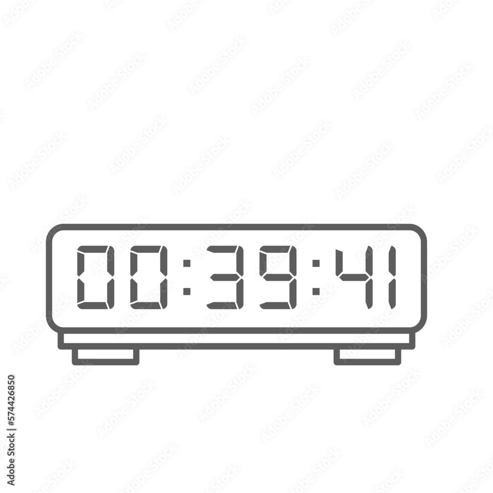 LED digital clock number isolated. Electronic figures for counter or calculator mockup interface design. LED digital clock number isolated. Electronic figures for counter or calculator mockup interface design.