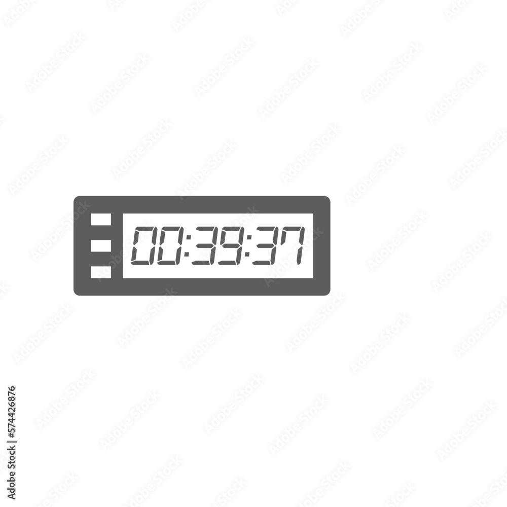 LED digital clock number isolated. Electronic figures for counter or calculator mockup interface design. LED digital clock number isolated. Electronic figures for counter or calculator mockup interface design.