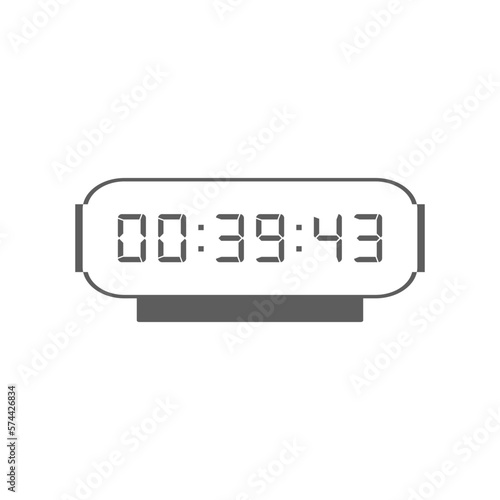 LED digital clock number isolated. Electronic figures for counter or calculator mockup interface design.