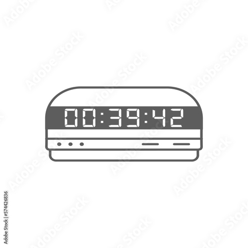 LED digital clock number isolated. Electronic figures for counter or calculator mockup interface design.