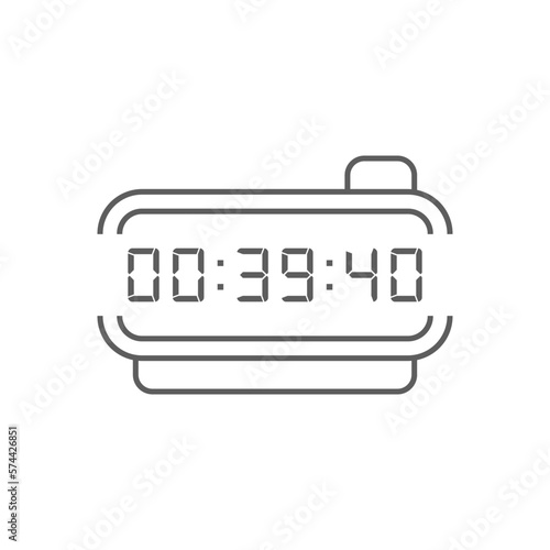LED digital clock number isolated. Electronic figures for counter or calculator mockup interface design.