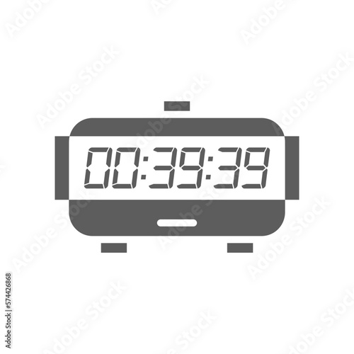 LED digital clock number isolated. Electronic figures for counter or calculator mockup interface design.