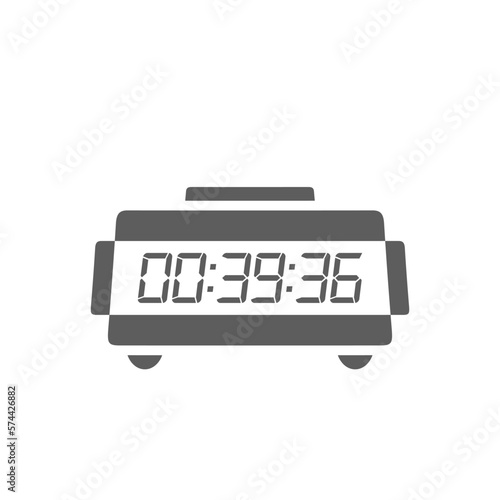 LED digital clock number isolated. Electronic figures for counter or calculator mockup interface design.