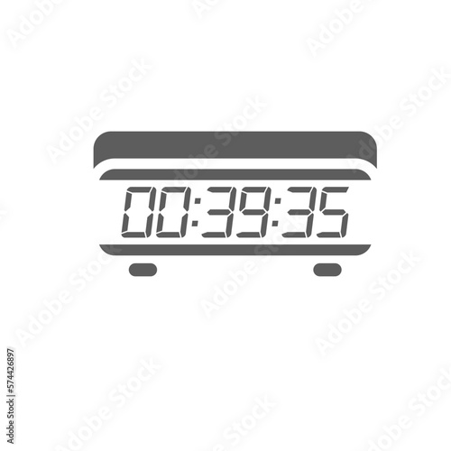 LED digital clock number isolated. Electronic figures for counter or calculator mockup interface design.