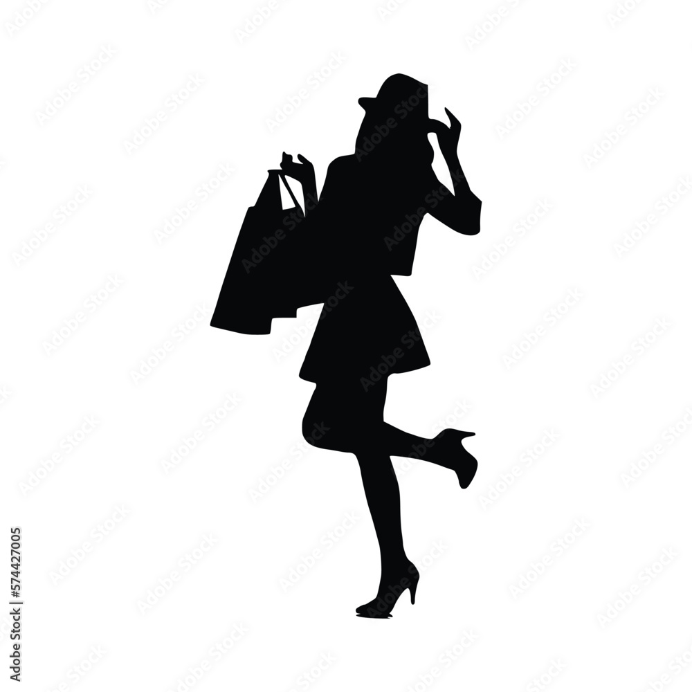 silhouette of a person with a bag of bags