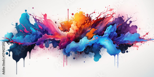 Abstract artistic watercolor splash background 3d render  Generative AI