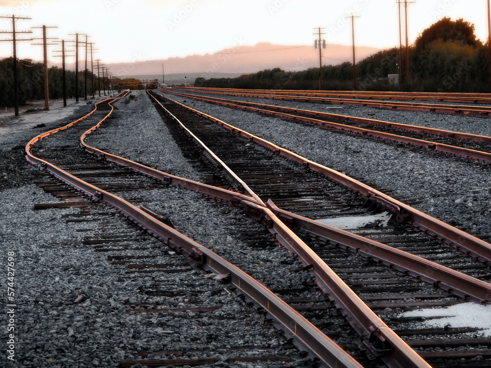 A modern railroad crossing sign