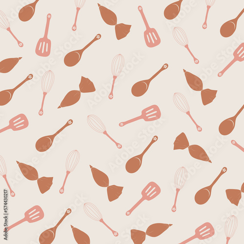 Baking tools white background. Kitchen tools pattern. Vector icons.  Kitchenware, cooking baking utensils. Isolated modern household elements vector set