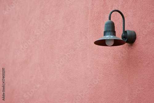 Light Fixture on Pink Wall photo