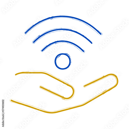 free wi fi brush isolated on white background, vector illustration.
