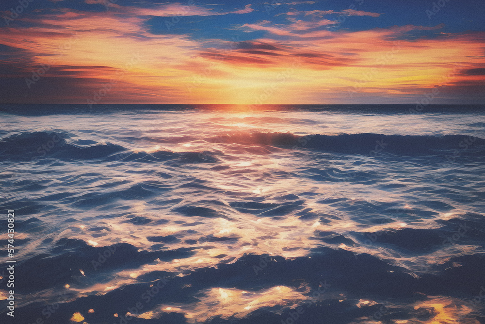 sunset over the sea created using generative ai. sunset over the sea created using generative ai.