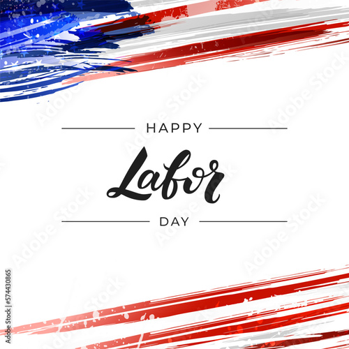 Happy Labor Day vector handwritten inscription.