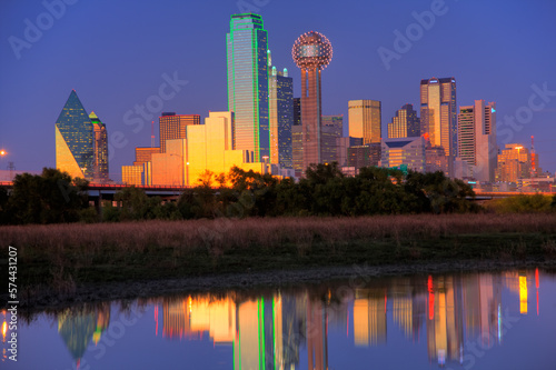 Dallas  TX Skyline at Dusk