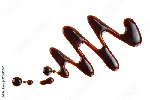 Balsamic vinegar isolated on white background. Top view. Flat lay