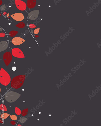 delicate and sophisticated illustration of a plant branch with leaves