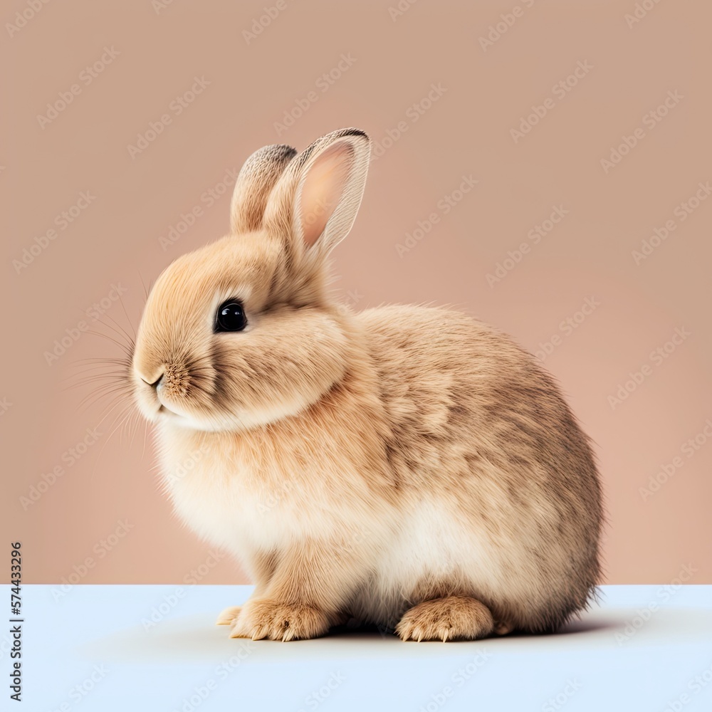 Easter Bunny: Fluffy and Colorful. Generative AI Easter Bunny: Fluffy and Colorful. Generative AI