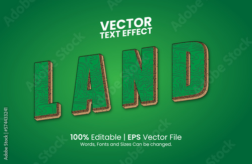 Editable Land Text Effect Template