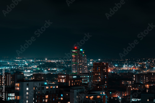 city skyline at night © michael