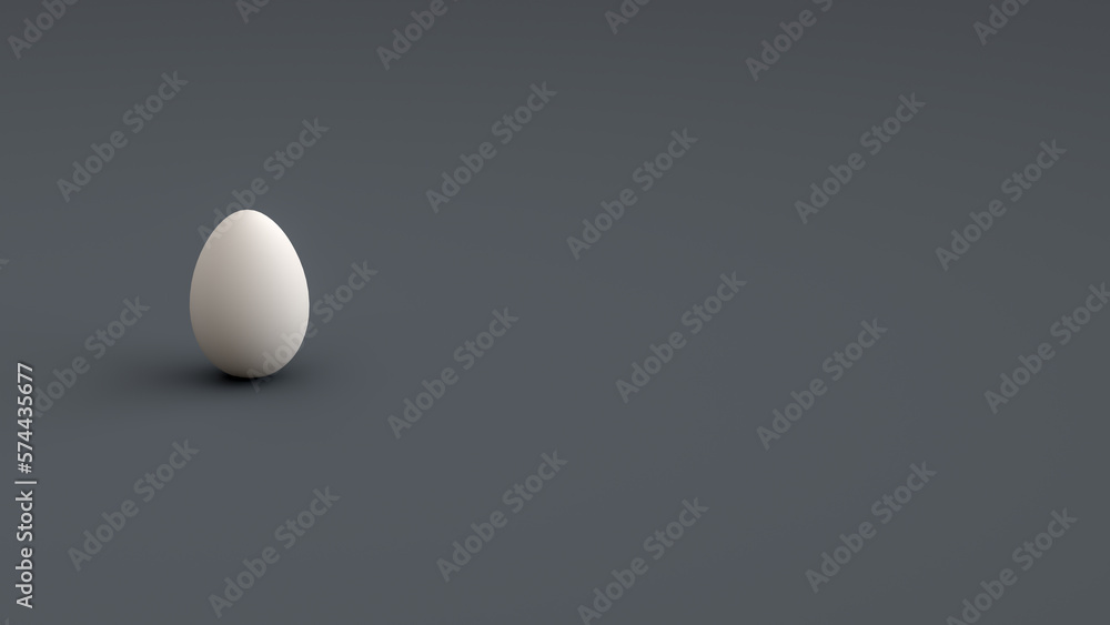 White egg isolated on gray background - 3d illustration, 3d rendering White egg isolated on gray background - 3d illustration, 3d rendering