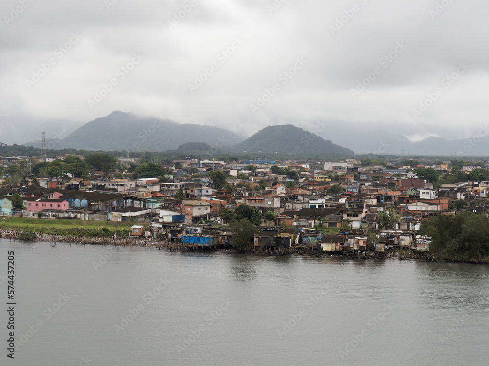 slum in santos extuary brasil