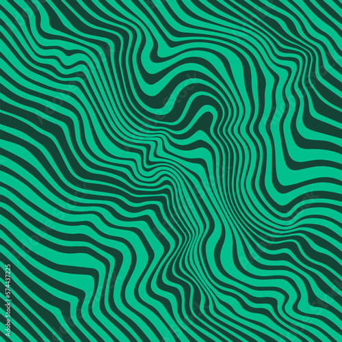 Green Marble Pattern with Lines and Waves. Vector Malachite Background. Psychedelic Seamless Pattern. Green Stone Texture Illustration