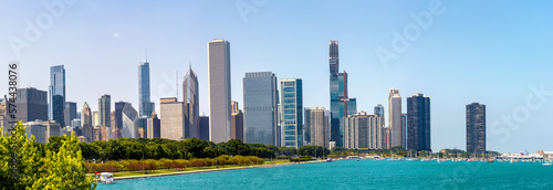 Cityscape Chicago at Lake Michigan