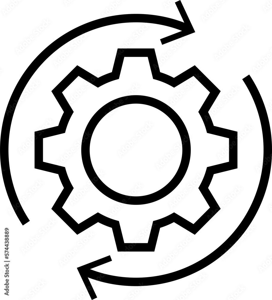 Workflow process line icon.  PNG