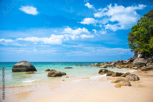 Small Sandy Beach Khuekkhak, Takua Pa District, Thailand, Andaman sea. 