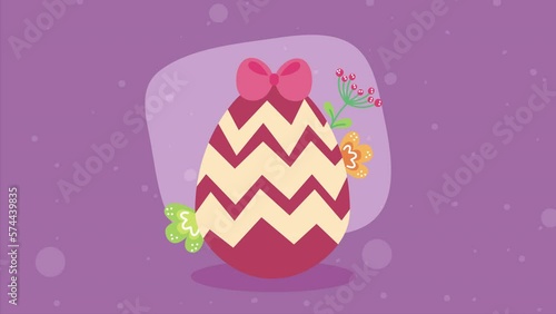 spring egg painted with bow animation