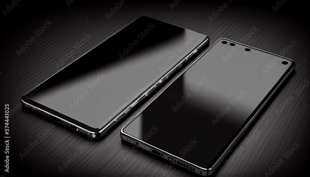 A detailed illustration of a sleek smartphone with a large display and minimalist design AI Generated A detailed illustration of a sleek smartphone with a large display and minimalist design AI Generated