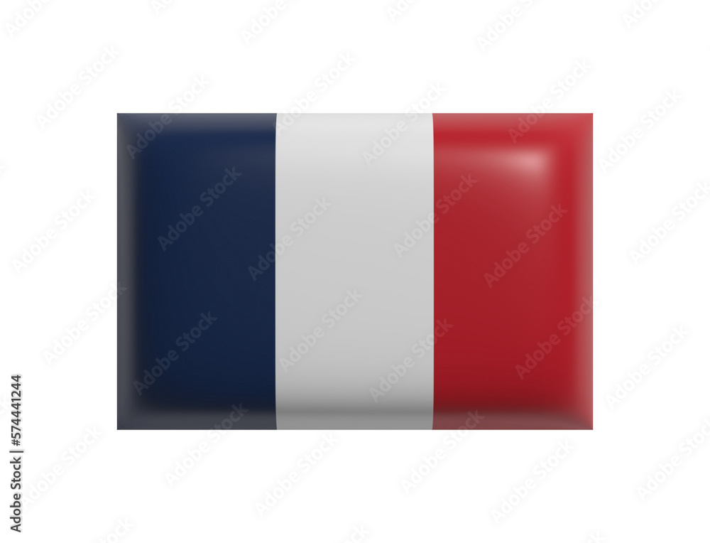 Flag of France isolated. French flag. Cartoon design icon. 3d rendering. PNG with transparent background. Flat lay Flag of France isolated. French flag. Cartoon design icon. 3d rendering. PNG with transparent background. Flat lay