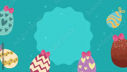 spring eggs painted in frame animation