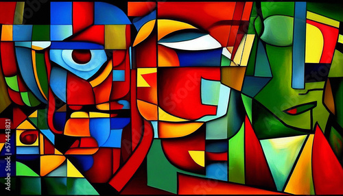 Cubism Abstract Background - Generative Ai