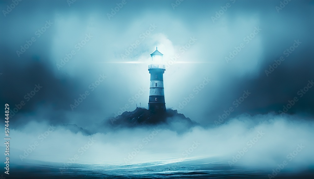 Mystical Lighthouse on the sea