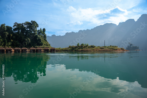 Floating bungalows at the Cheow Lan lake, Khao Sok National Park, Suratthani, Thailand