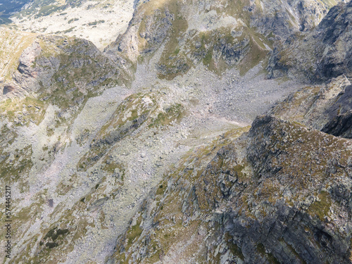Aerial view of Rila Mountain around Lovnitsa peak, Bulgaria