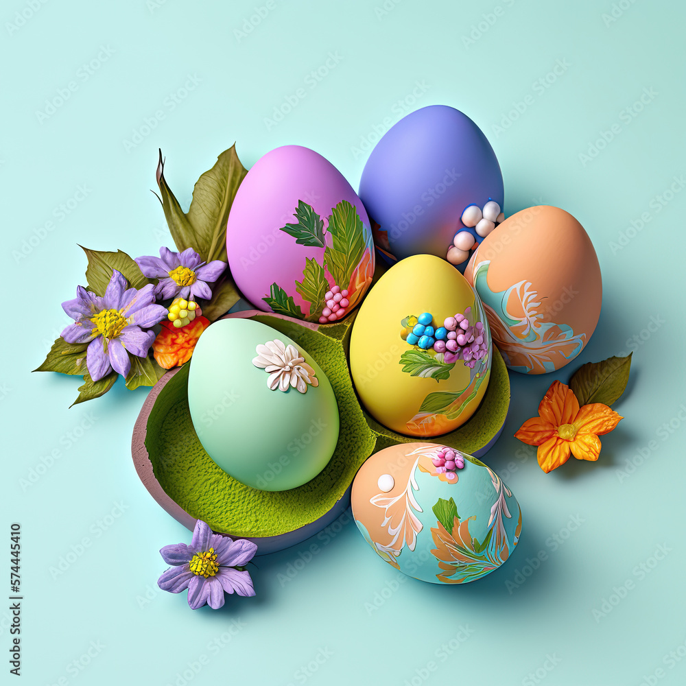 Easter Eggs pastel colors