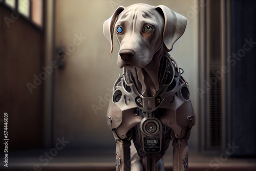 Fantasy Bull Weimaraner robot dog from the future 