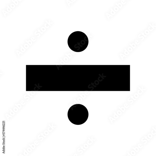 Monochrome vector graphic of a division sign. This could be used in the teaching of maths at primary or secondary level