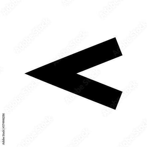 Monochrome vector graphic of a less than sign. This could be used in the teaching of maths at primary or secondary level