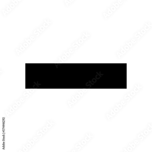 Monochrome vector graphic of a minus sign. This could be used in the teaching of maths at primary or secondary level