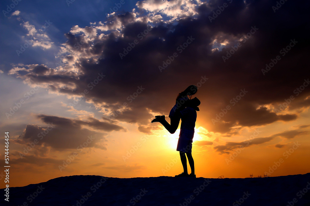 sinueta sunset couple in love, romantic, love, loving couple, romance, intimacy, passion, attraction