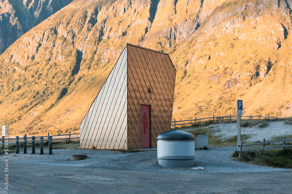 Golden toilet at Ersfjord, Senja Norway