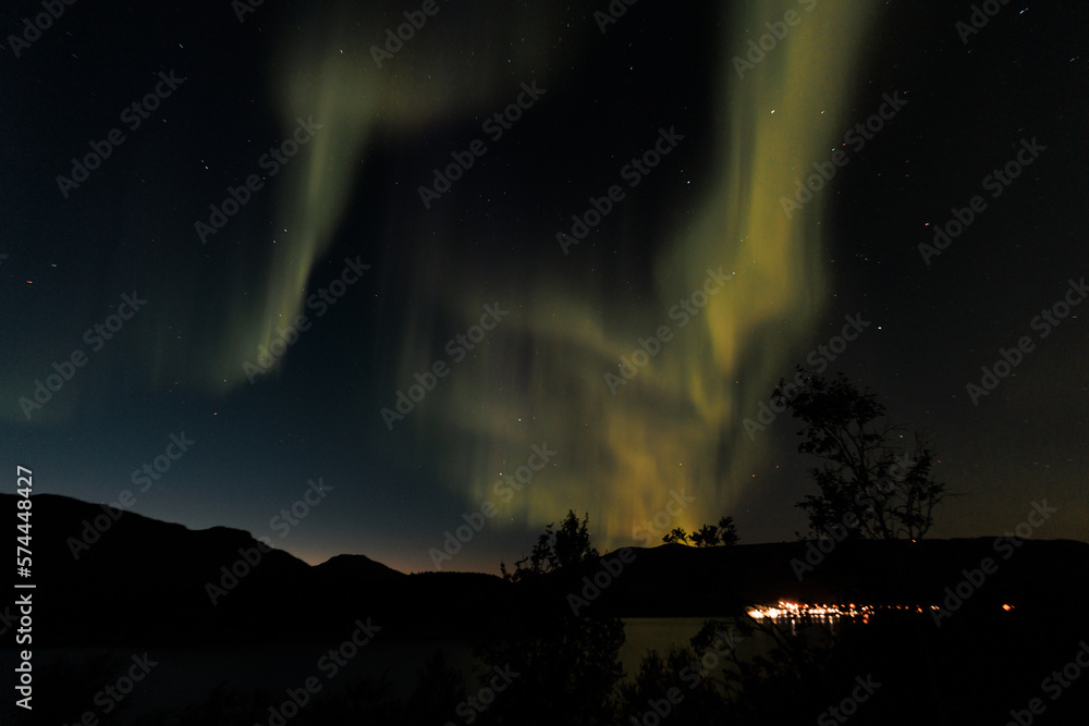 Northern lights / Aurora at night in Norway