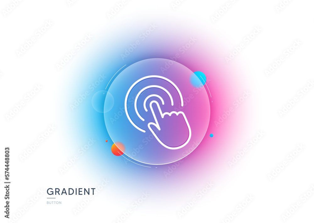 Hand Click line icon. Gradient blur button with glassmorphism. Finger touch sign. Cursor pointer symbol. Transparent glass design. Click line icon. Vector Hand Click line icon. Gradient blur button with glassmorphism. Finger touch sign. Cursor pointer symbol. Transparent glass design. Click line icon. Vector