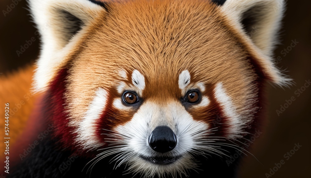 Closeup head red panda Closeup head red panda
